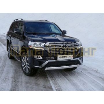 Защита передняя овальная короткая 75х42 мм ТСС для Toyota Land Cruiser 200 Executive 2016- Защита передняя овальная короткая 75х42 мм ТСС для Toyota Land Cruiser 200 Executive 2016-