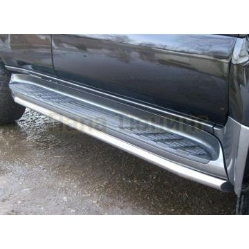 Пороги труба d42 вариант 1 РусСталь для Toyota Land Cruiser Prado 2002-2009