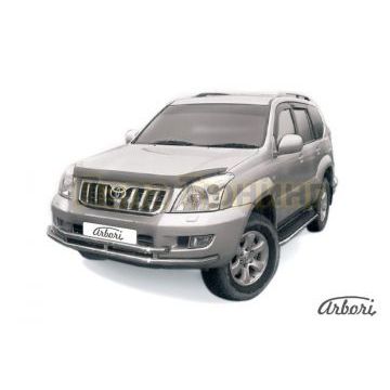 Защита передняя двойная 57-57 мм Slitkoff для Toyota Land Cruiser Prado 120 2002-2009