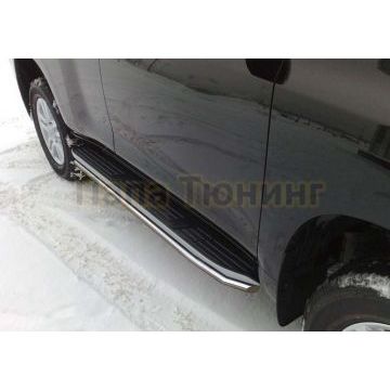 Пороги труба d42 вариант 1 РусСталь для Toyota Land Cruiser 150 2009-2013