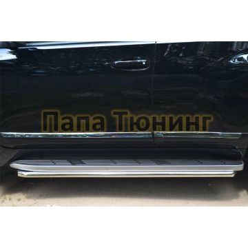 Защита штатных порогов d42 РусСталь для Toyota Land Cruiser 150 2013-2017