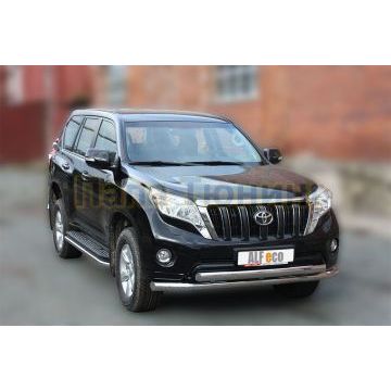Защита штатных порогов 50 мм ALFeco для Toyota Land Cruiser 150 2009-2017