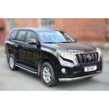 Защита штатных порогов 50 мм ALFeco для Toyota Land Cruiser 150 2009-2017