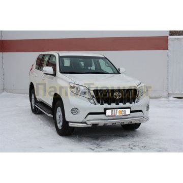 Защита штатных порогов 50 мм ALFeco для Toyota Land Cruiser 150 2009-2017