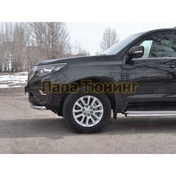 Защита переднего бампера d57 РусСталь для Toyota Land Cruiser Prado 150 2017-