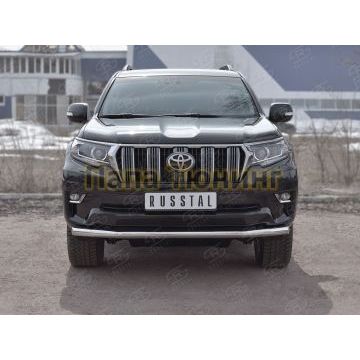 Защита переднего бампера d57 РусСталь для Toyota Land Cruiser Prado 150 2017-