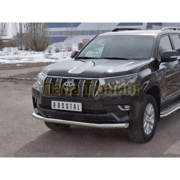 Защита переднего бампера d76 РусСталь для Toyota Land Cruiser Prado 150 2017-