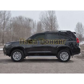 Защита штатных порогов d42 РусСталь для Toyota Land Cruiser Prado 150 2017-