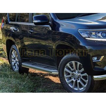 Защита штатных порогов 50 мм ALFeco для Toyota Land Cruiser Prado 150 2017-