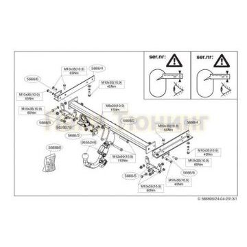 Фаркоп Brink шар BMA съёмный для Opel Mokka/Chevrolet Tracker 2012-