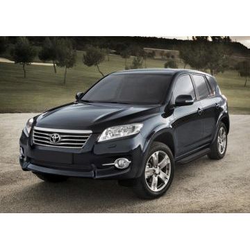 Пороги алюминиевые Rival Black-Premium для Toyota RAV4 Длинная база 2006-2013