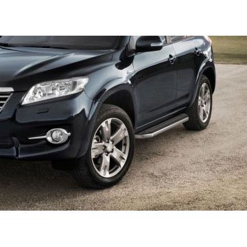 Пороги алюминиевые Rival Premium для Toyota RAV4 Длинная база 2006-2013
