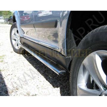 Порог труба овальная 75х42 мм РусСталь для Toyota RAV4 Длинная база 2009-2010