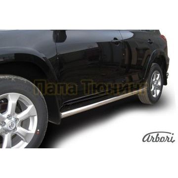 Защита штатных порогов труба 57 мм на длинную базу Slitkoff для Toyota RAV4 2009-2010 Защита штатных порогов труба 57 мм на длинную базу Slitkoff для Toyota RAV4 2009-2010