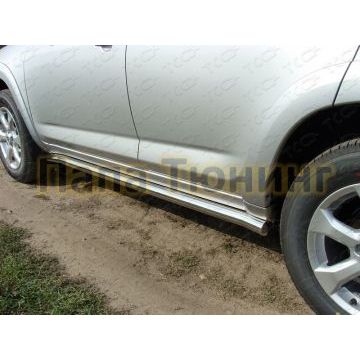 Пороги труба 60 мм ТСС для Toyota RAV4 Длинная база 2010-2013 Пороги труба 60 мм ТСС для Toyota RAV4 Длинная база 2010-2013