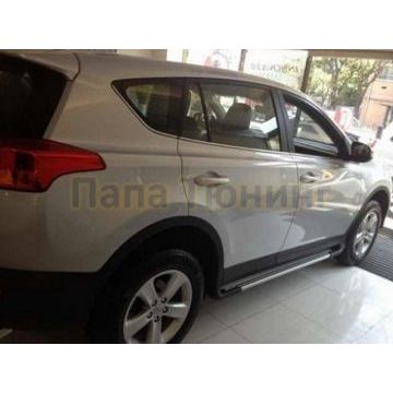 Пороги алюминиевые вариант 2 OEM Tuning для Toyota RAV4 2013-2015