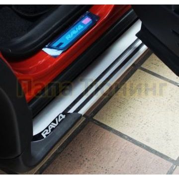 Пороги алюминиевые вариант 2 OEM Tuning для Toyota RAV4 2013-2015