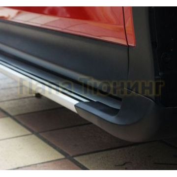 Пороги алюминиевые вариант 2 OEM Tuning для Toyota RAV4 2013-2015