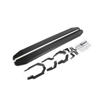 Пороги алюминиевые Rival Black-Premium для Toyota RAV4 2013-2019