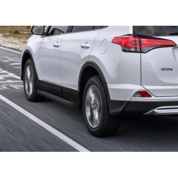Пороги алюминиевые Rival Black Start для Toyota RAV4 2013-2019