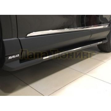 Пороги алюминиевые OEM-style для Toyota RAV4 2015-2019