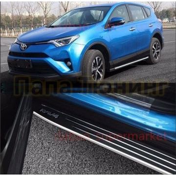 Пороги алюминиевые OEM-style для Toyota RAV4 2015-2019