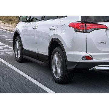 Пороги алюминиевые Rival Black Start для Toyota RAV4 2015-2019