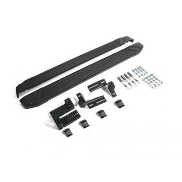 Пороги алюминиевые Rival Black Start для Toyota RAV4 2015-2019