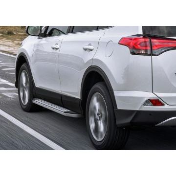 Пороги алюминиевые Rival BMW-Style овальные для Toyota RAV4 2015-2019
