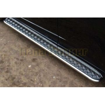 Пороги с площадкой алюминиевый лист d42вариант 2 РусСталь для Toyota Venza 2012-2017