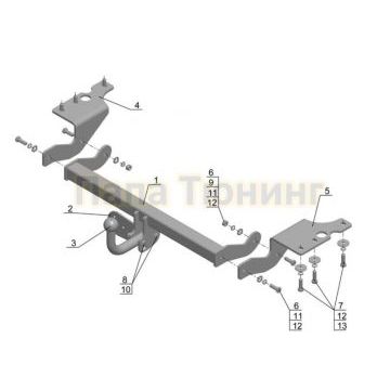 Фаркоп Avtos для Toyota Verso 2008-2012