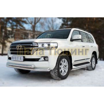 Защита передняя двойная d76-d57  РусСталь для Toyota Land Cruiser 200 2015-