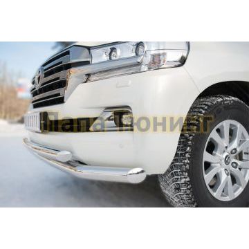 Защита передняя двойная d76-d57  РусСталь для Toyota Land Cruiser 200 2015-