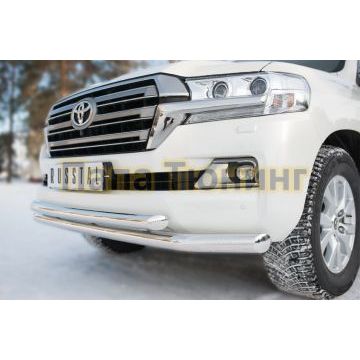 Защита передняя двойная d76-d57  РусСталь для Toyota Land Cruiser 200 2015-