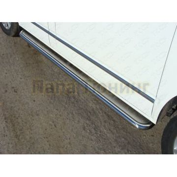 Пороги с площадкой нержавеющий лист 42 мм ТСС для Volkswagen Caravelle T6 2015- Пороги с площадкой нержавеющий лист 42 мм ТСС для Volkswagen Caravelle T6 2015-