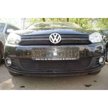 Защита радиатора черная РусСталь для Volkswagen Golf VI 2009-2012