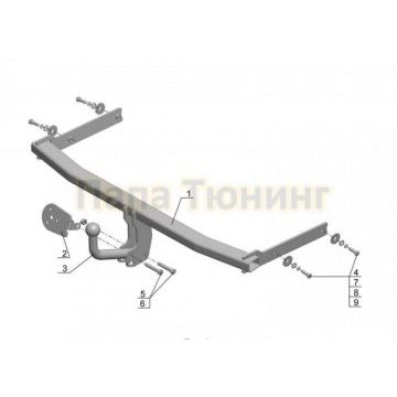 Фаркоп Avtos для Volkswagen Golf 5 2003-2009