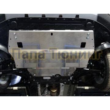 Защита картера и КПП (алюминий) 4мм ТСС для Skoda Superb II 2008-2015/Skoda Yeti 2009- (4х4Т)/Volkswagen Caddy 2004-/Volkswagen Golf V, VI 2005/2013-/Volkswagen Jetta V 2005/2010-Volkswagen Touran 2003-2015