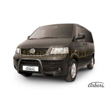 Кенгурин чёрная сталь низкий мини 57 мм Slitkoff для Volkswagen Multivan T5 2003-2009
