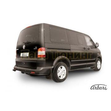 Защита задняя уголки чёрная сталь 57 мм Slitkoff для Volkswagen Multivan T5 2003-2009 Защита задняя уголки чёрная сталь 57 мм Slitkoff для Volkswagen Multivan T5 2003-2009