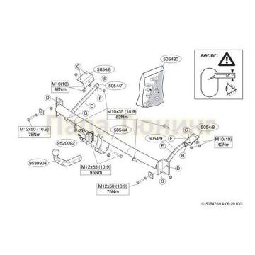Фаркоп Brink шар A на базу 4380 мм для Citroen Berlingo/Peugeot Partner 2008-