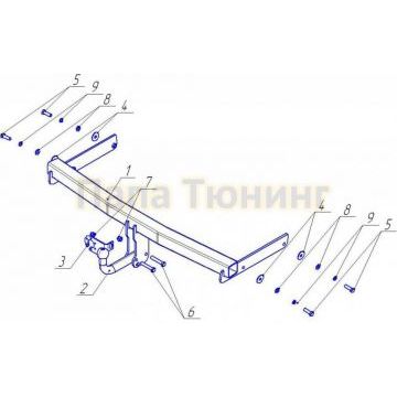 Фаркоп Avtos для Volkswagen Passat 2005-2010