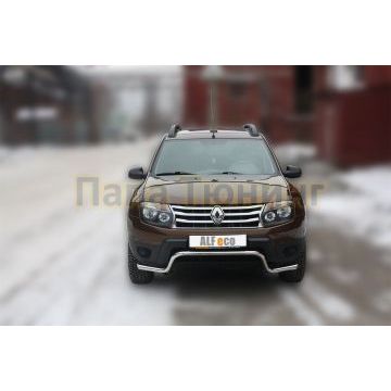 Защита переднего бампера волна 50 мм ALFeco для Renault Duster 2011-2015