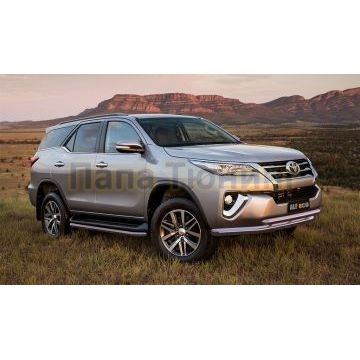 Защита передняя двойная 76-60 мм ALFeco для Toyota Fortuner 2017-