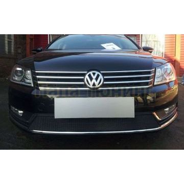 Защита радиатора черная РусСталь для Volkswagen Passat B7 2011-2015