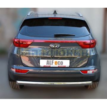 Защита заднего бампера овальная 75х42 мм ALFeco для Kia Sportage 2016-