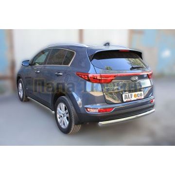 Защита заднего бампера овальная 75х42 мм ALFeco для Kia Sportage 2016-