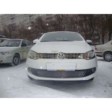 Защита радиатора хром РусСталь для Volkswagen Polo 2009-2015