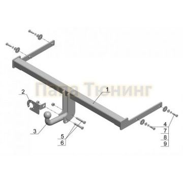 Фаркоп Avtos для Volkswagen Polo 2009-2020