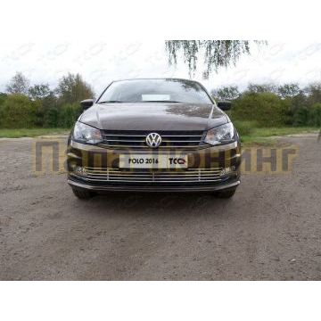 Накладка решётки радиатора нижняя 12 мм ТСС для Volkswagen Polo 2015-2020 Накладка решётки радиатора нижняя 12 мм ТСС для Volkswagen Polo 2015-2020